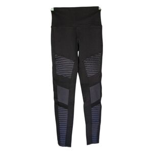 Alo High-Waist Moto Sport Leggings with Mesh Panels In Black Size Small